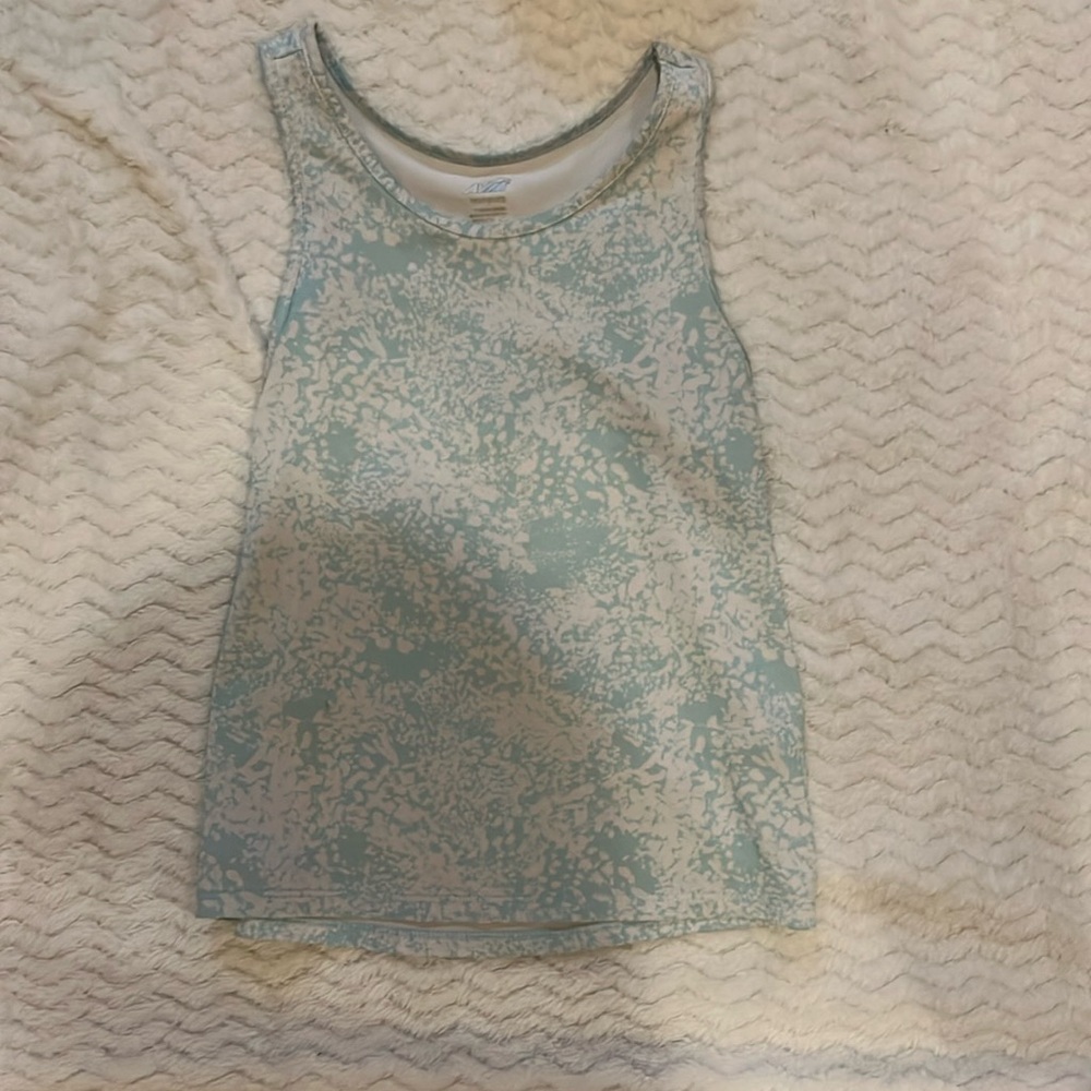 blue and white tank top good for gym or to wear around the house or school
